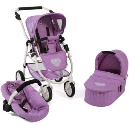 CHIC2000 Kombi-Puppenwagen Emotion All In 3in1, Flieder, inkl. Babywanne, Babyschale und Sportwagenaufsatz