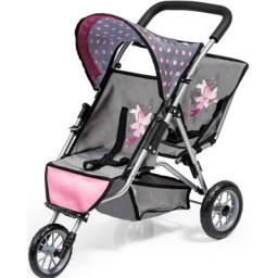 Bayer Puppen-Zwillingsbuggy Jogger, grau
