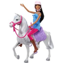 Barbie Anziehpuppe Barbie-Puppe und Pferd, mit Sattel, Zaumzeug und Zügeln