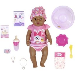 Baby Born Babypuppe Magic Girl Brown Eyes, 43 cm (Set, 13-tlg), mit 10 lebensechten Funktionen