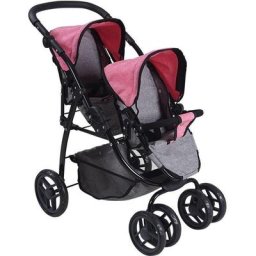 Knorrtoys® Puppen-Zwillingsbuggy Milo - Jeans Grey