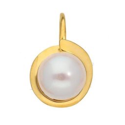 Adelia´s Paar Ohrhänger 333 Gold Boutons Ø 6,6 mm, mit Süßwasser Zuchtperle Goldschmuck für Damen