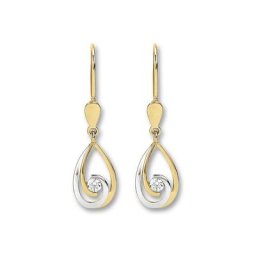 ONE ELEMENT Paar Ohrhänger Zirkonia Ohrringe Ohrhänger aus 333 Gelbgold, Damen Gold Schmuck