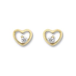 ONE ELEMENT Paar Ohrstecker Zirkonia Herz Ohrringe Ohrstecker aus 333 Gelbgold, Damen Gold Schmuck Herz