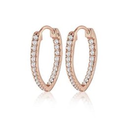 Elli Paar Creolen Creole Oval Zirkonia Kristalle 925 Silber
