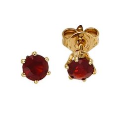 JOBO Paar Ohrstecker, rund 585 Gold mit Granat