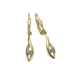 Vivance Paar Ohrhänger 333 Gold zweifarbig 2x Zirkonia weiß