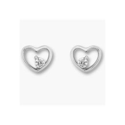 ONE ELEMENT Paar Ohrstecker Zirkonia Herz Ohrringe Ohrstecker aus 925 Silber, Damen Silber Schmuck Herz