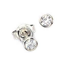 JOBO Paar Ohrstecker, rund 925 Silber mit Zirkonia