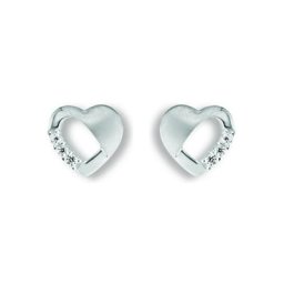ONE ELEMENT Paar Ohrstecker Zirkonia Herz Ohrringe Ohrstecker aus 925 Silber, Damen Silber Schmuck Herz