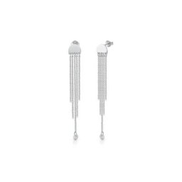 Zeeme Paar Ohrhänger 925/- Sterling Silber rhodiniert Zirkonia