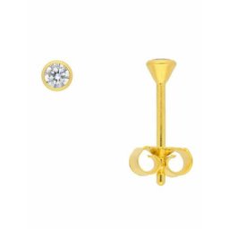 Adelia´s Paar Ohrhänger 1 Paar 333 Gold Ohrringe / Ohrstecker mit Zirkonia Ø 3 mm, 333 Gold mit Zirkonia Goldschmuck für Damen