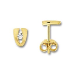ONE ELEMENT Paar Ohrstecker Zirkonia Ohrringe Ohrstecker aus 333 Gelbgold, Damen Gold Schmuck