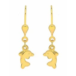 Adelia´s Paar Ohrhänger 1 Paar 333 Gold Ohrringe / Ohrhänger Delphin, 333 Gold Goldschmuck für Damen