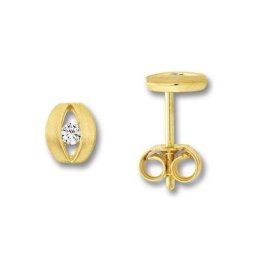 ONE ELEMENT Paar Ohrstecker Zirkonia Ohrringe Ohrstecker aus 333 Gelbgold, Damen Gold Schmuck