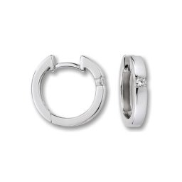 ONE ELEMENT Paar Creolen Zirkonia Ohrringe Creolen aus 925 Silber Ø 2,7 x 15,7 mm, Damen Silber Schmuck