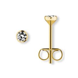 ONE ELEMENT Paar Ohrstecker Zirkonia Zarge Ohrringe Ohrstecker aus 333 Gelbgold, Damen Gold Schmuck Zarge