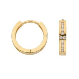 Adelia´s Paar Ohrhänger 333 Gold Ohrringe Creolen, mit Zirkonia Goldschmuck für Damen