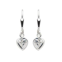 Adelia´s Paar Ohrhänger 925 Silber Ohrringe Ohrhänger Herz, mit Zirkonia Silberschmuck für Damen