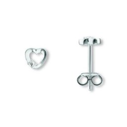 ONE ELEMENT Paar Ohrstecker Zirkonia Herz Ohrringe Ohrstecker aus 925 Silber, Damen Silber Schmuck Herz