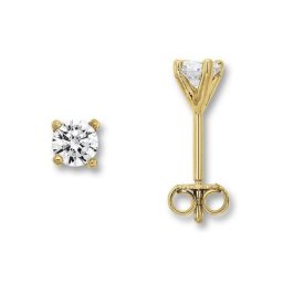 ONE ELEMENT Paar Ohrstecker Zirkonia Ohrringe Ohrstecker aus 333 Gelbgold, Damen Gold Schmuck