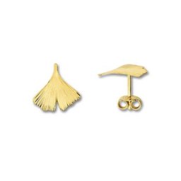 ONE ELEMENT Paar Ohrstecker Ginkgoblatt Ohrringe Ohrstecker aus 333 Gelbgold, Damen Gold Schmuck Ginkgoblatt