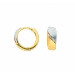 Adelia´s Paar Ohrhänger 1 Paar 585 Gold Ohrringe / Creolen mit Zirkonia, mit Zirkonia Goldschmuck für Damen