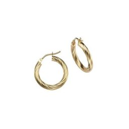 CELESTA Paar Creolen 375/- Gelbgold gedreht
