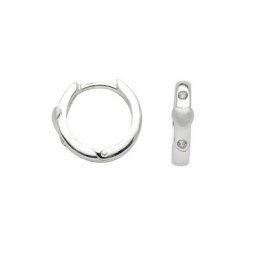 Adelia´s Paar Ohrhänger 925 Silber Ohrringe Creolen Herz mit Zirkonia Ø 13,8 mm, mit Zirkonia Silberschmuck für Damen