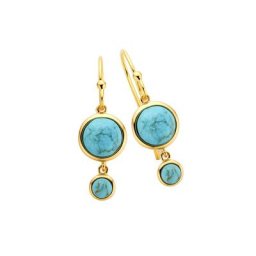 Zeeme Paar Ohrhaken 925/- Sterling Silber vergoldet Türkis