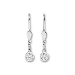 ONE ELEMENT Paar Ohrhänger Zirkonia Ohrringe Ohrhänger aus 333 Weißgold, Damen Gold Schmuck