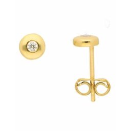Adelia´s Paar Ohrhänger 1 Paar 333 Gold Ohrringe / Ohrstecker mit Zirkonia Ø 5 mm, 333 Gold mit Zirkonia Goldschmuck für Damen