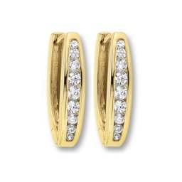 ONE ELEMENT Paar Creolen Zirkonia Ohrringe Creolen aus 333 Gelbgold, Damen Gold Schmuck