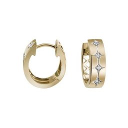 Firetti Paar Creolen Ø ca. 10,0 mm, elegant, Glanz, teilw. rhodiniert, massiv, mit Zirkonia