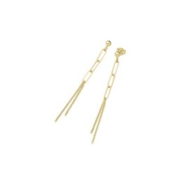 Smart Jewel Paar Ohrstecker mit Behang, ovale Glieder und Panzerkette, Silber 925