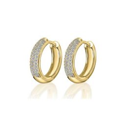 ONE ELEMENT Paar Creolen 0,25 ct Diamant Brillant Ohrringe Creolen aus 585 Gelbgold, Damen Gold Schmuck