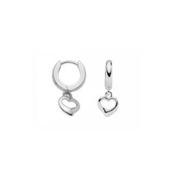 Adelia´s Paar Ohrhänger 925 Silber Ohrringe Creolen Herz Ø 11,8 mm, Silberschmuck für Damen
