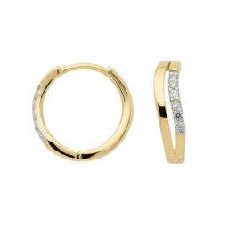 Adelia´s Paar Ohrhänger 1 Paar 333 Gold Ohrringe / Creolen mit Zirkonia, 333 Gold mit Zirkonia Goldschmuck für Damen