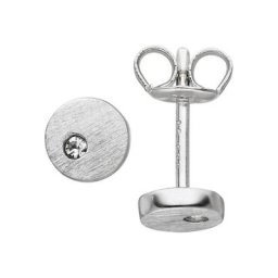 JOBO Paar Ohrstecker, rund 925 Silber mit Zirkonia