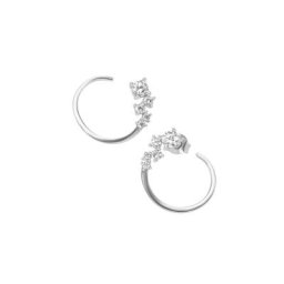 Smart Jewel Paar Ohrstecker rund, mit Zirkonia, Silber 925