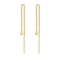 Elli Premium Paar Ohrstecker Tropfen Basic Durchzieher 375 Gelbgold