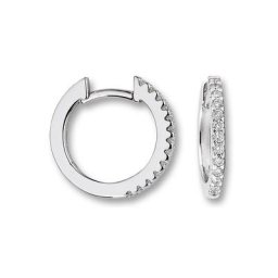 ONE ELEMENT Paar Creolen 0,25 ct Diamant Brillant Ohrringe Creolen aus 585 Weißgold, Damen Gold Schmuck