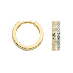 Adelia´s Paar Ohrhänger 333 Gold Ohrringe Creolen, mit Zirkonia Goldschmuck für Damen