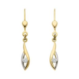 Adelia´s Paar Ohrhänger 333 Gold Ohrringe Ohrhänger, mit Zirkonia Goldschmuck für Damen