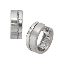 JOBO Paar Creolen, rund 925 Silber mit Zirkonia