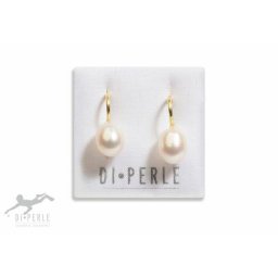 DI PERLE Paar Ohrhänger Damen Perlenschmuck 925 Silber Süsswasser Perlen Ohrhänger, Damen Perlenschmuck