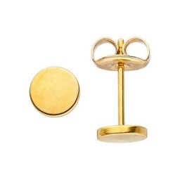 JOBO Paar Ohrstecker, STUDS rund Edelstahl goldfarben