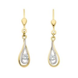 Adelia´s Paar Ohrhänger 333 Gold Ohrringe Ohrhänger, mit Zirkonia Goldschmuck für Damen