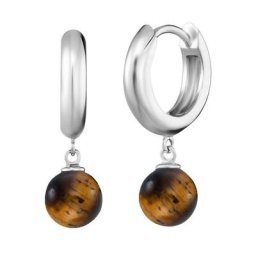 Engelsrufer Paar Creolen Powerful Stone, ERE-BA, ERE-LP, ERE-ML, ERE-RJ, ERE-RQ, ERE-TE, mit Achat, Lapislazuli, Malachit, Jaspis, Rosenquarz oder Tigerauge