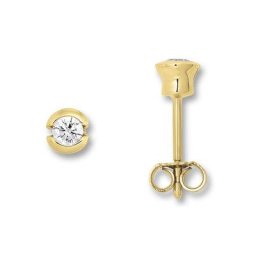 ONE ELEMENT Paar Ohrstecker Zirkonia Zarge Ohrringe Ohrstecker aus 333 Gelbgold, Damen Gold Schmuck Zarge